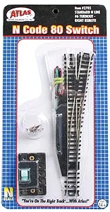 150-2705 Atlas N Code 80 -- #6 Right Hand Remote Turnout