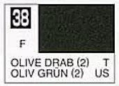 Solvent-Based Acrylic Flat Olive Drab 10ml Bottle